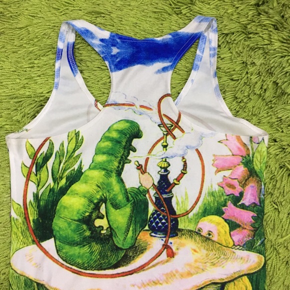 Alice in Wonderland & Little Mermaid Parody Graphic Print Tank Top x 2 Size S - Picture 8 of 10